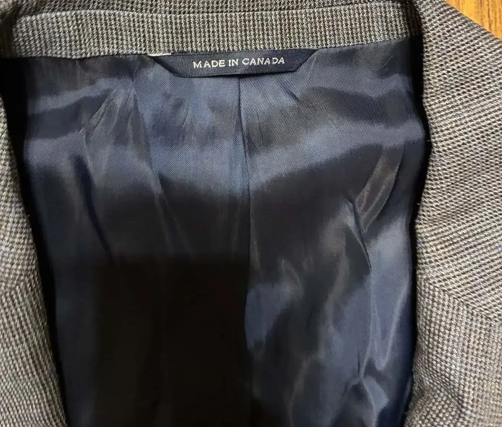 Kenneth Cole Reaction Mens Slim fit Sport Coat Blazer Gray Check